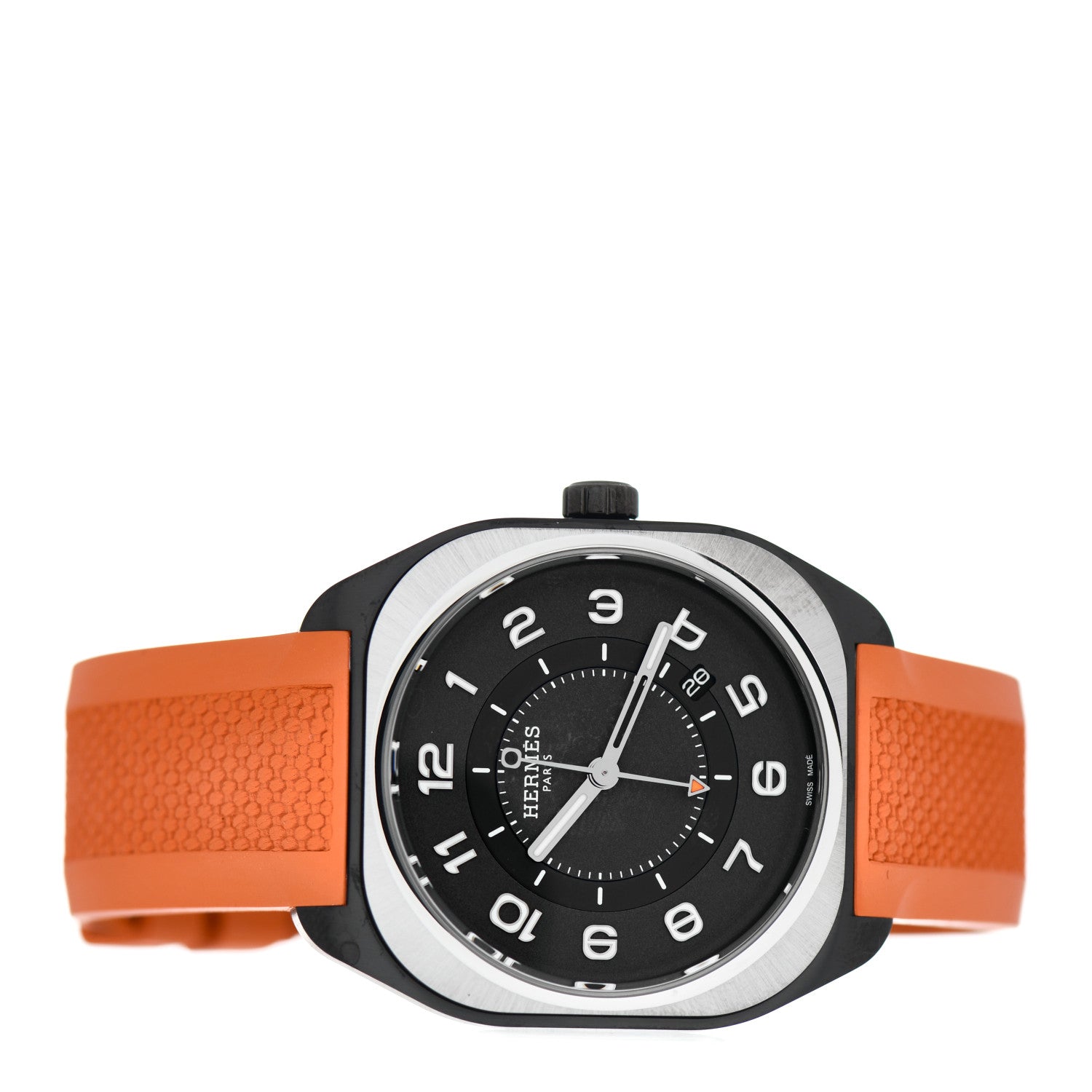 Hermes DLC Coated Titanium Rubber 39mm H08 Automatic Watch Orange 2 of 5