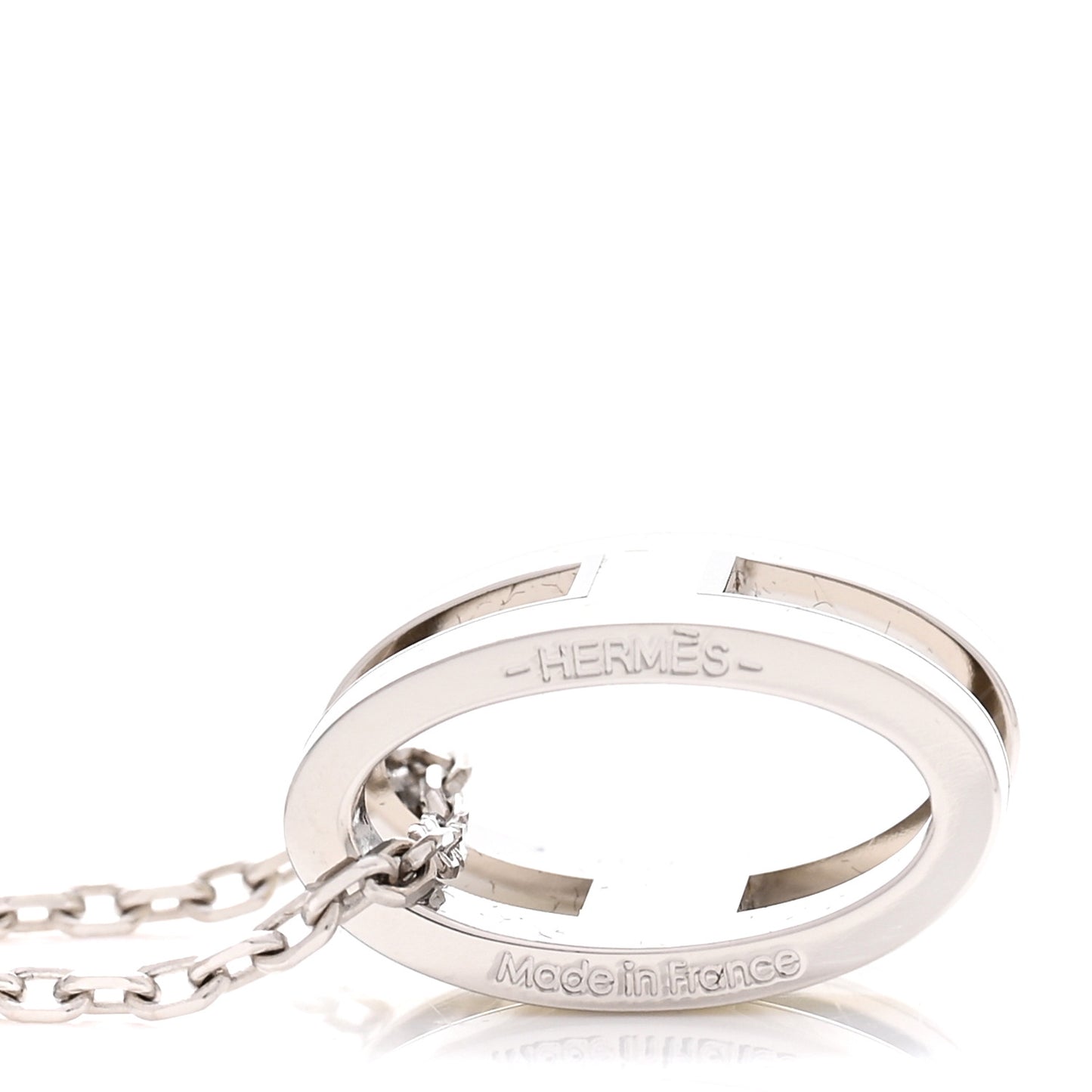 Lacquered Palladium Pop H Pendant Necklace White