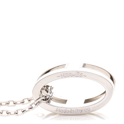 Hermes Lacquered Palladium Pop H Pendant Necklace White 3 of 3