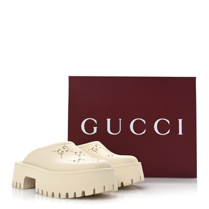 Gucci Rubber Monogram GG Go Through Platform Slide Clogs 39 Mystic White 9 of 9