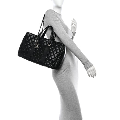 Chanel Lambskin Quilted Large Easy Carry Shopping Tote Black 2 of 16
