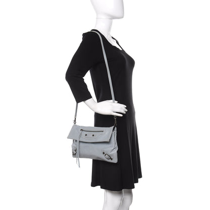 Balenciaga Agneau Classic Hardware Envelope Strap Clutch Bleu Opaline 2 of 9