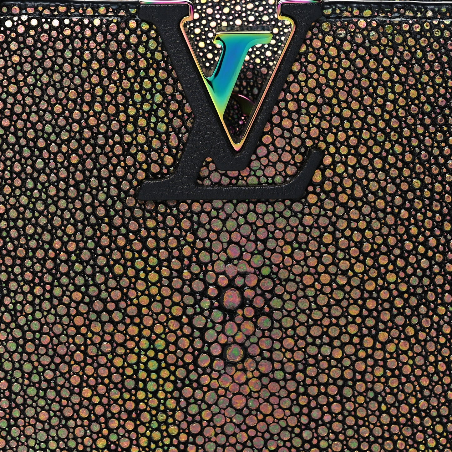 Iridescent Stingray Capucines Mini Black Multicolor