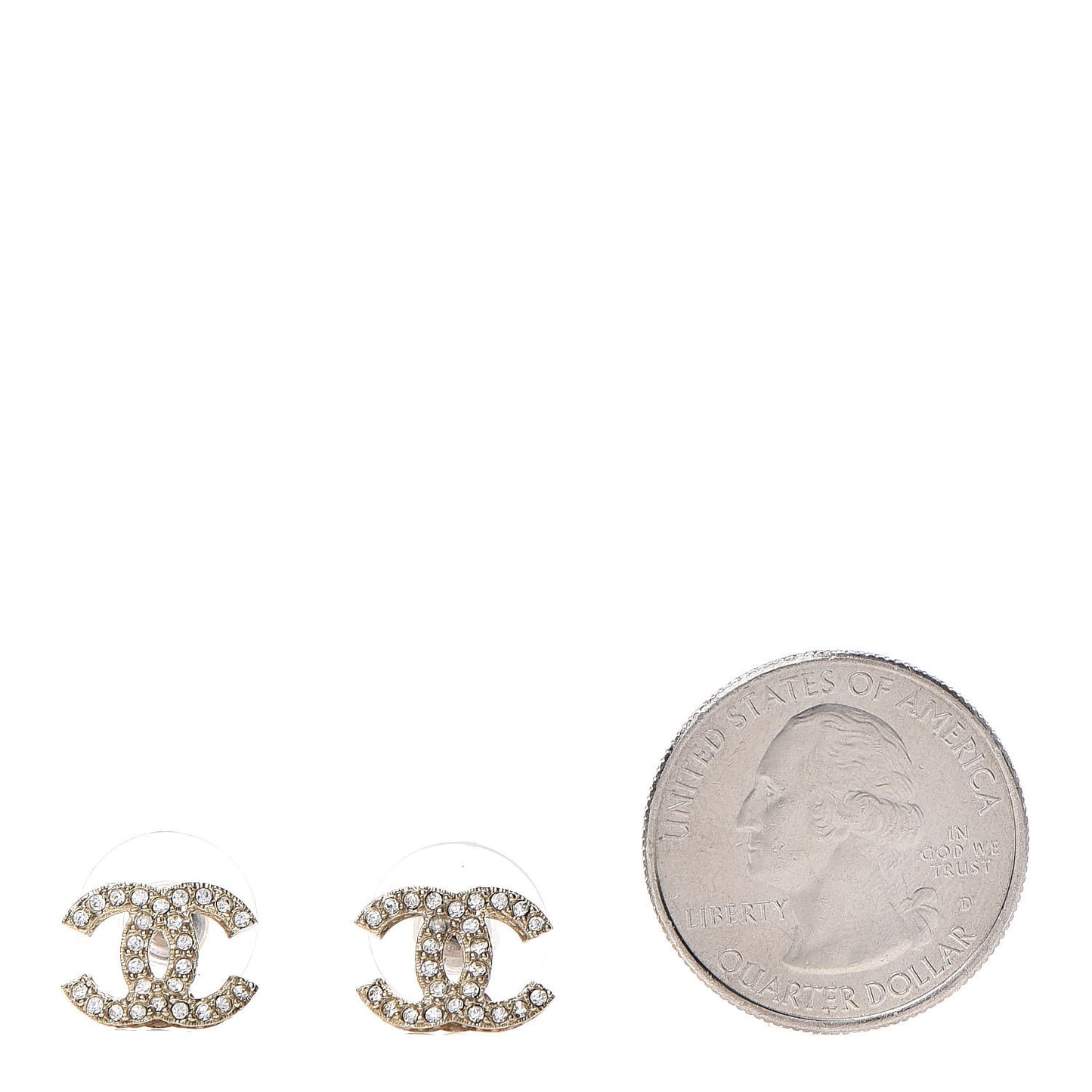 Crystal Mini CC Earrings Gold