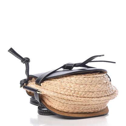 Loewe Calfskin Raffia Mini Gate Crossbody Bag Natural Black 4 of 10