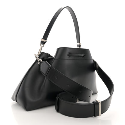 Jimmy Choo Smooth Shiny Calfskin Cinch M Bucket Bag Black 2 of 10