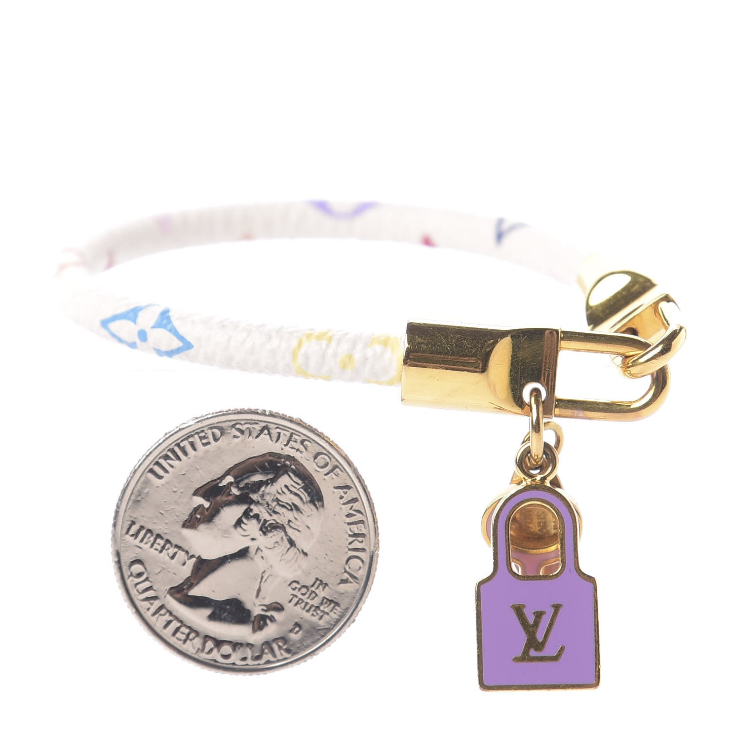 Monogram Multicolor Luck It Bracelet 17 White