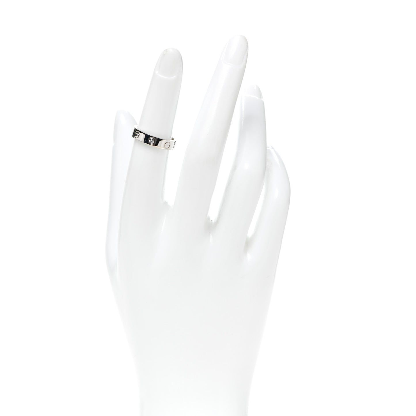 18K White Gold Diamond 4mm LOVE Wedding Band Ring 49 4.75
