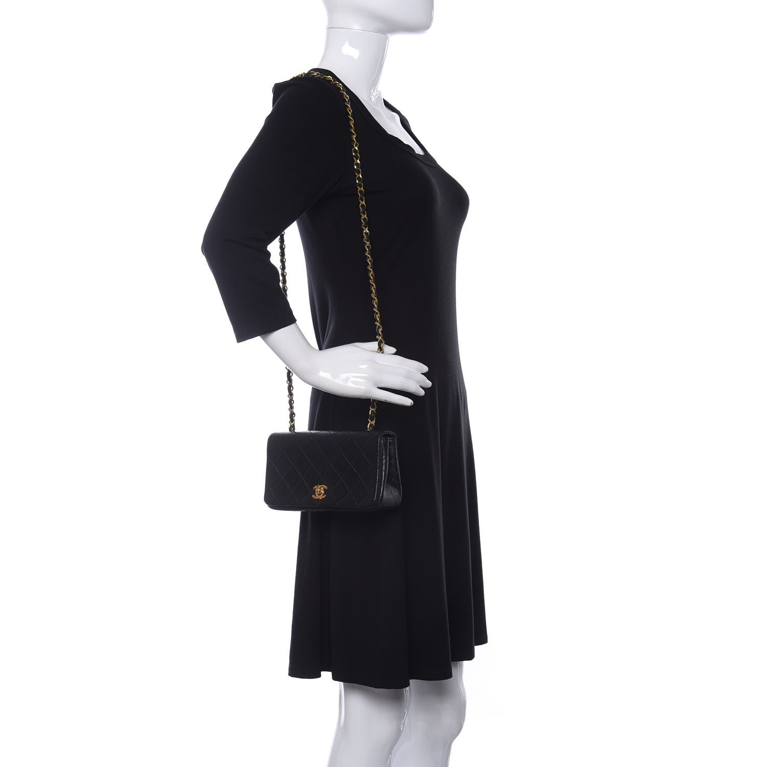 Chanel Lambskin Quilted Small Single Flap Black 2 of 12