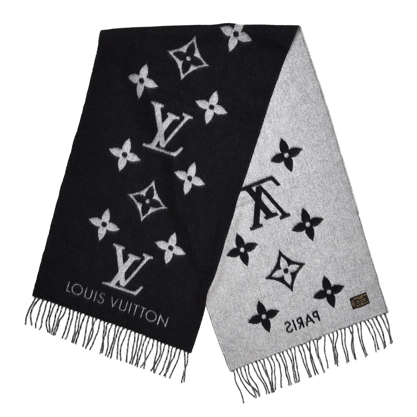 Cashmere Monogram Reykjavik Scarf Black