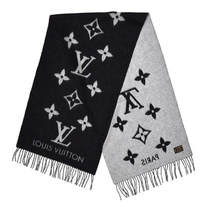 Louis Vuitton Cashmere Monogram Reykjavik Scarf Black 3 of 4