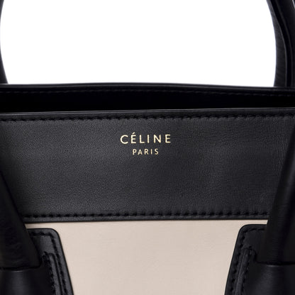 Celine Satin Calfskin Suede Mini Tri-Color Luggage Seashell 9 of 9