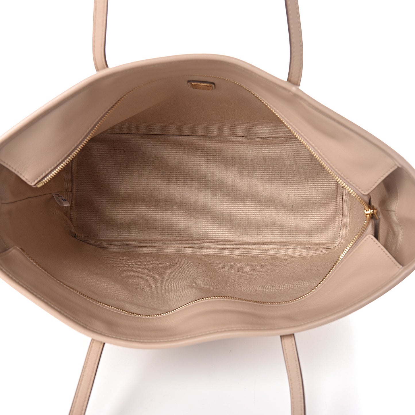 Visetos Medium Rabbit Top Zip Shopper Tote Beige