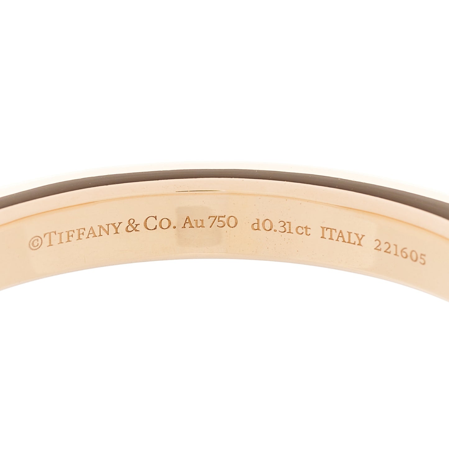 18K Rose Gold Diamond Tiffany Lock Bangle Bracelet