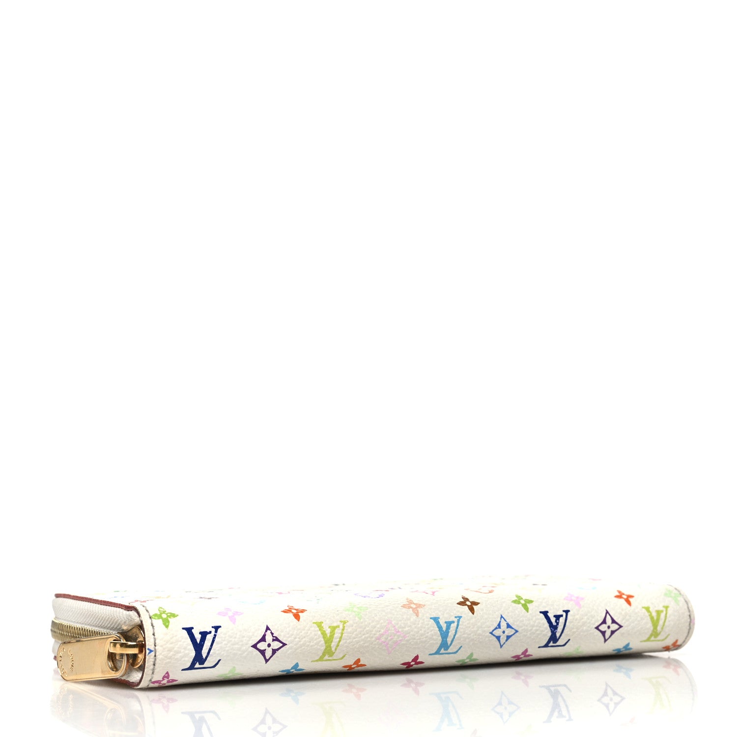 Louis Vuitton Monogram Multicolor Zippy Wallet White Litchi 4 of 12