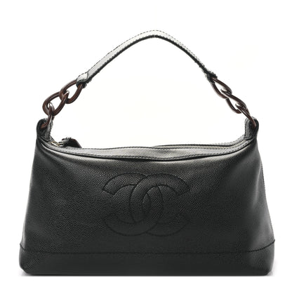 Chanel Caviar CC Wood Chain Hobo Black 1 of 9