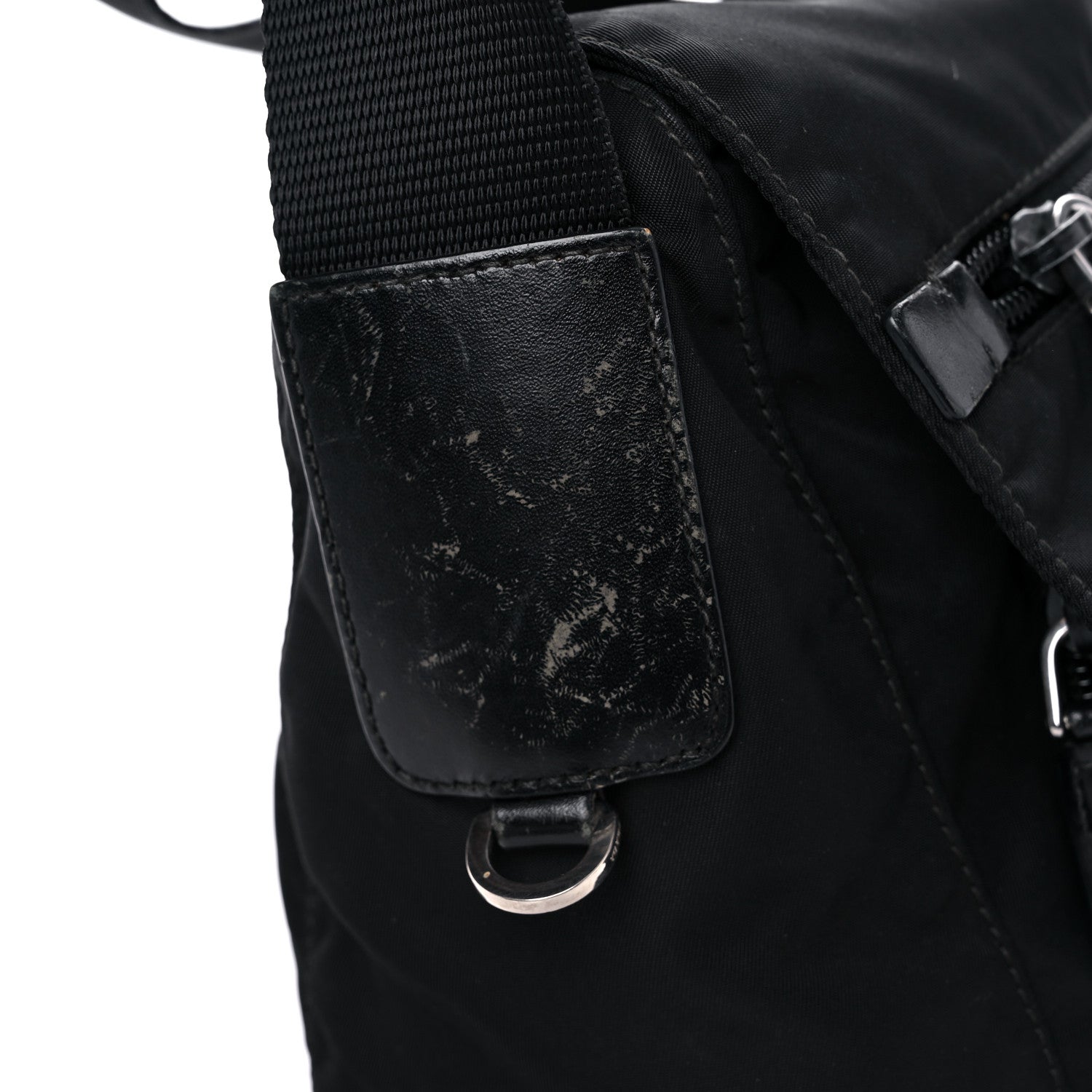 Prada Tessuto Nylon Saffiano Messenger Bag Black 15 of 17