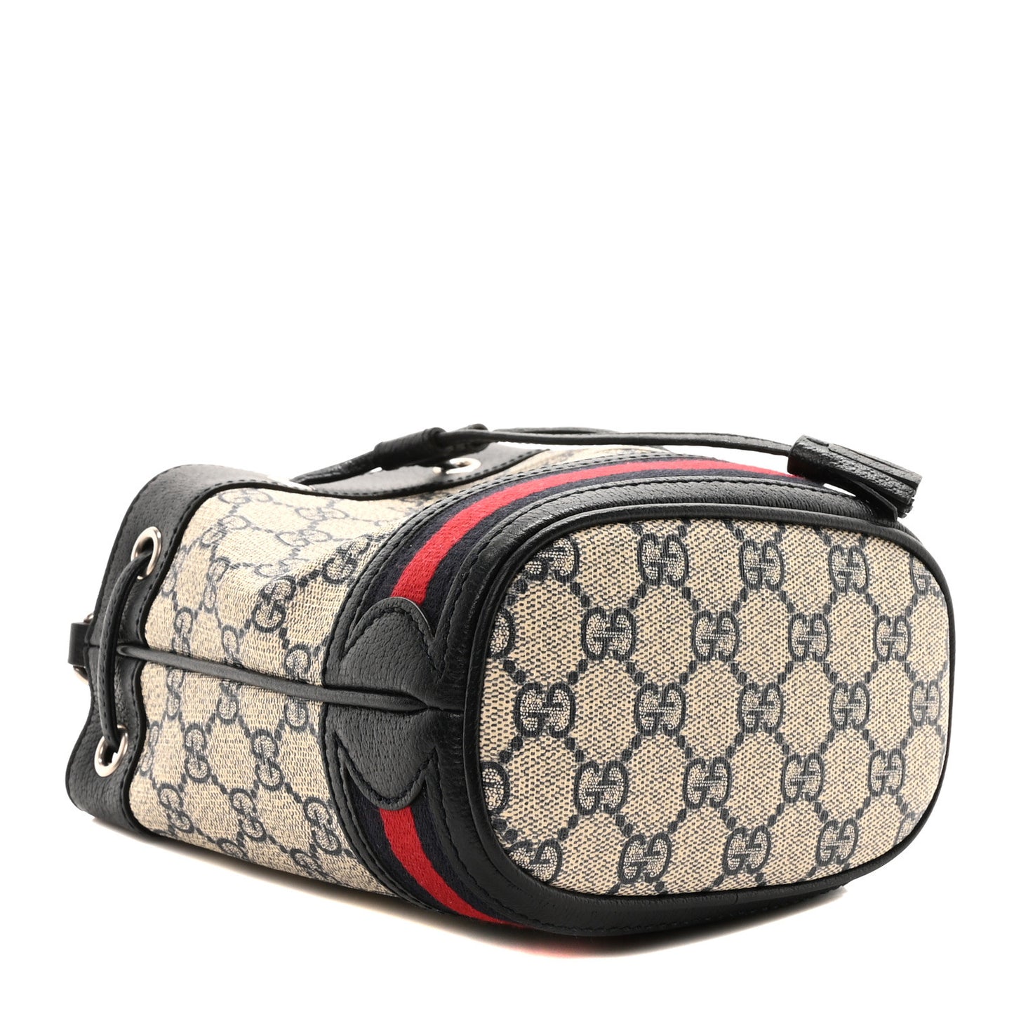 GG Supreme Monogram Web Mini Ophidia Bucket Bag Beige Blue