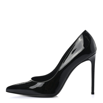 Saint Laurent Patent Classic Paris 105 Escarpin Pumps 37.5 Black 1 of 9