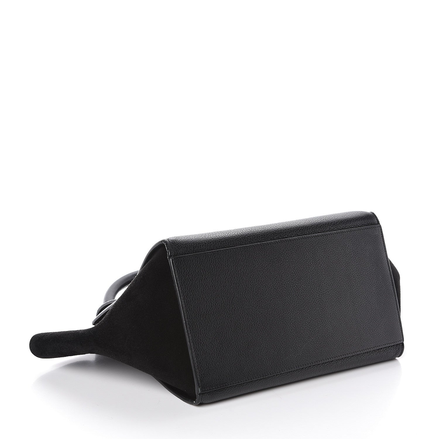 Celine Drummed Calfskin Suede Small Trapeze Black 4 of 9