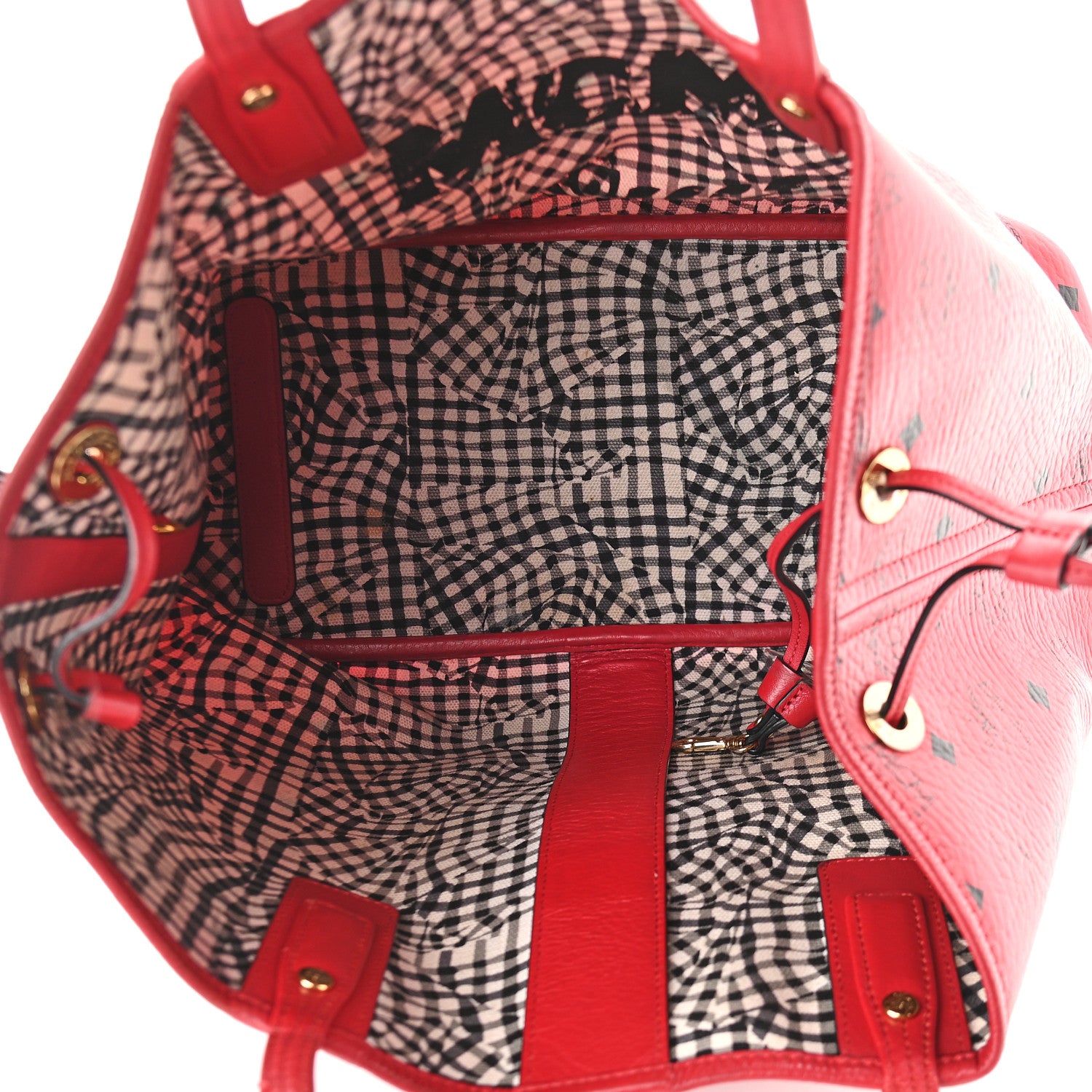 MCM Visetos Medium Liz Reversible Shopper Tote Ruby Red 5 of 17
