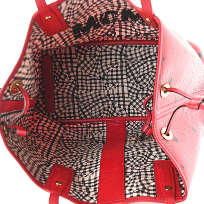 MCM Visetos Medium Liz Reversible Shopper Tote Ruby Red 5 of 17