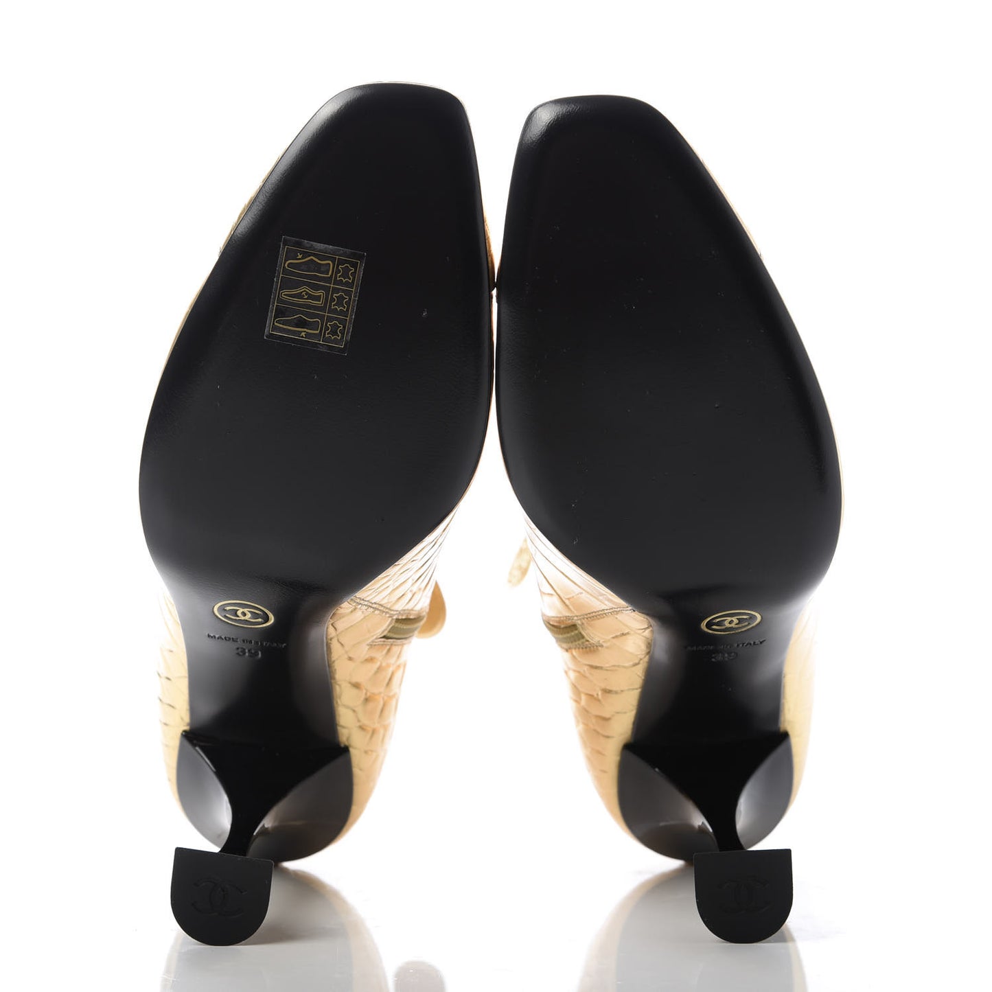 Calfskin Crocodile Embossed Cap Toe Ankle Boots 39 Gold