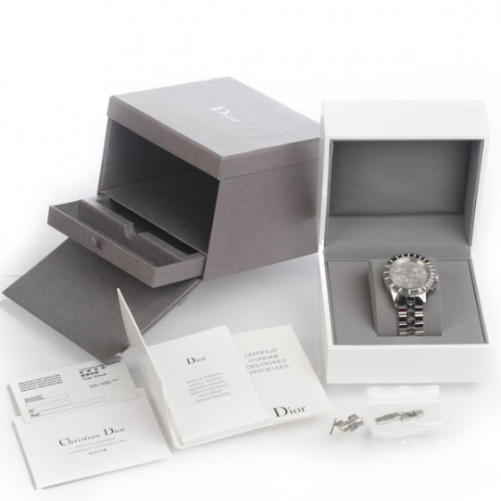 Christian Dior Stainless Steel Diamond Sapphire 38mm Christal Chronograph Quartz Watch White 14 of 16