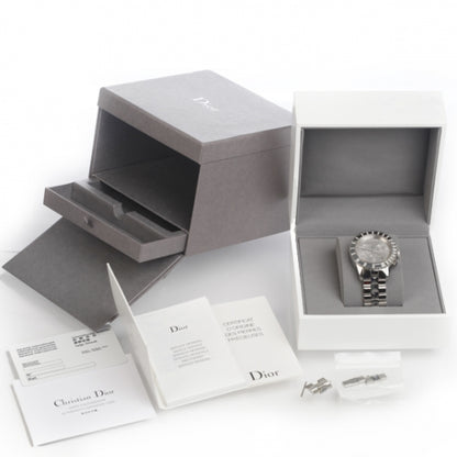 Christian Dior Stainless Steel Diamond Sapphire 38mm Christal Chronograph Quartz Watch White 14 of 16