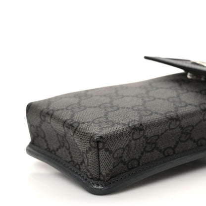 Gucci GG Supreme Monogram Textured Dollar Calfskin Phone Crossbody Bag Grey Black Graphite Grey 8 of 8