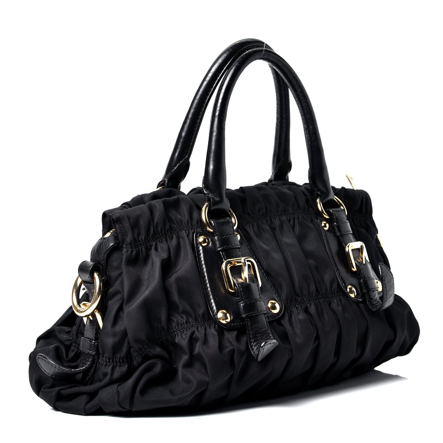 Prada Tessuto Nylon Gaufre Shopping Satchel Black 2 of 4