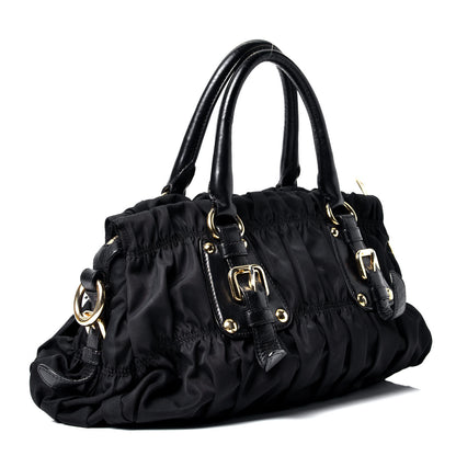 Prada Tessuto Nylon Gaufre Shopping Satchel Black 2 of 4