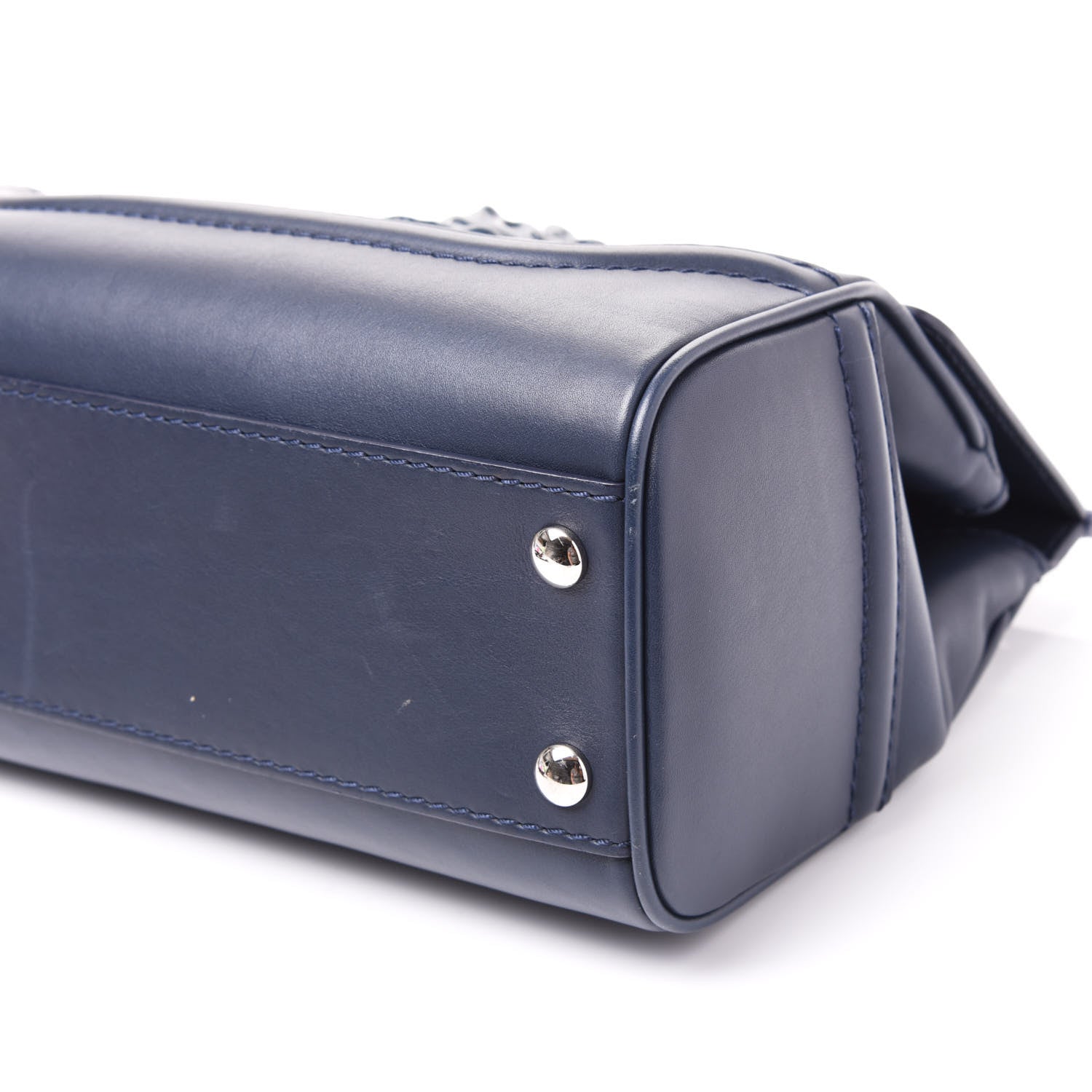 Versace Vitello Medium Palazzo Empire Bag Deep Blue 6 of 9