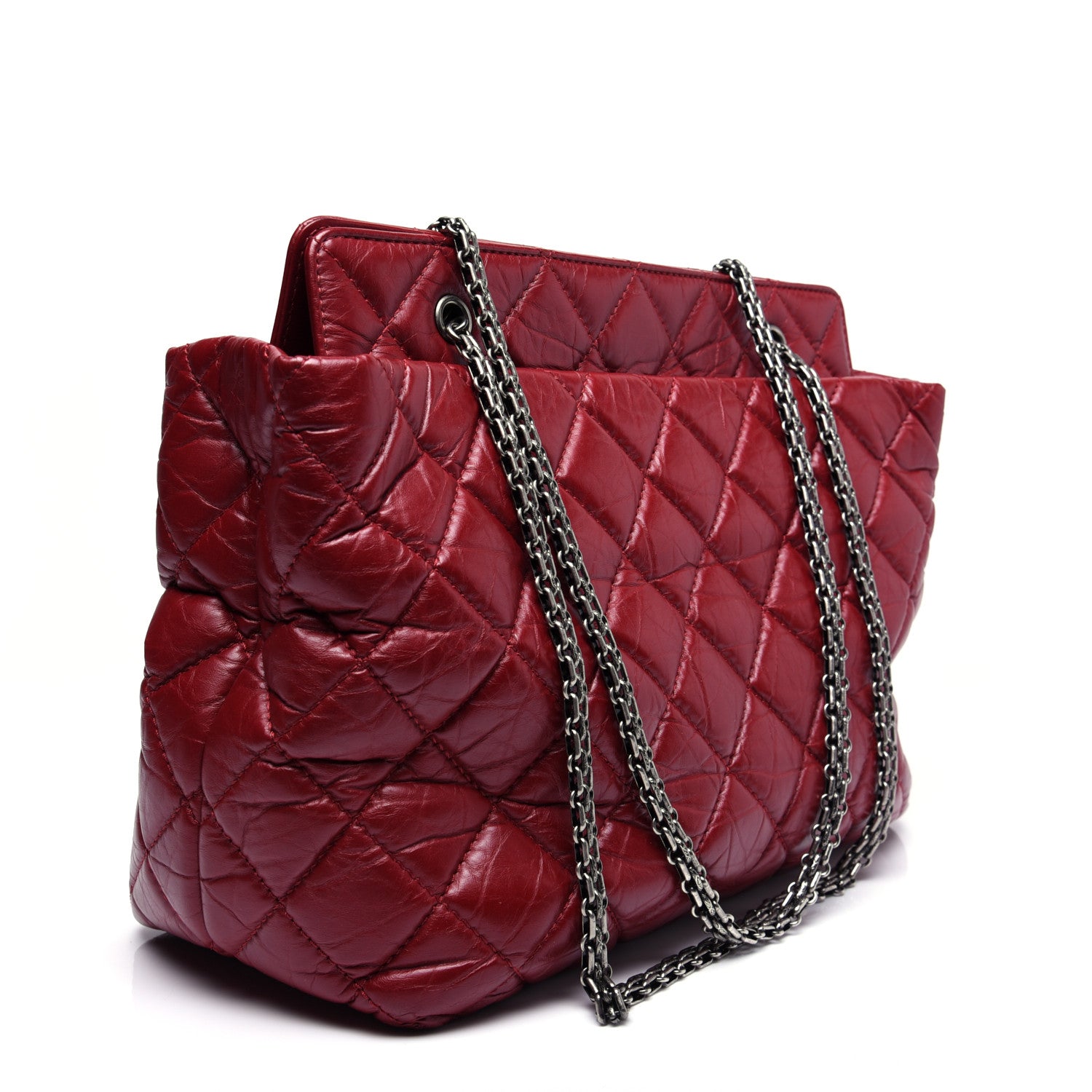 Chanel Aged Calfskin Quilted Reissue 2.55 Tote Red 3 of 14