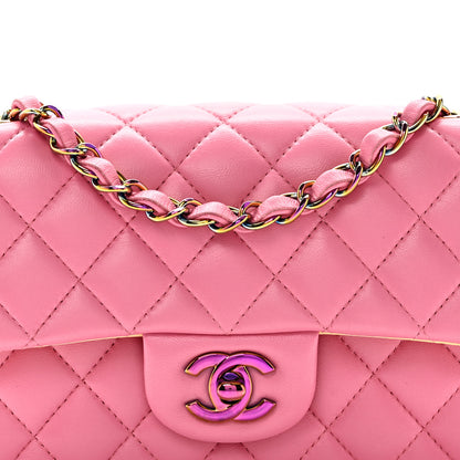 Chanel Lambskin Quilted Mini Rectangular Flap Pink Yellow 8 of 10