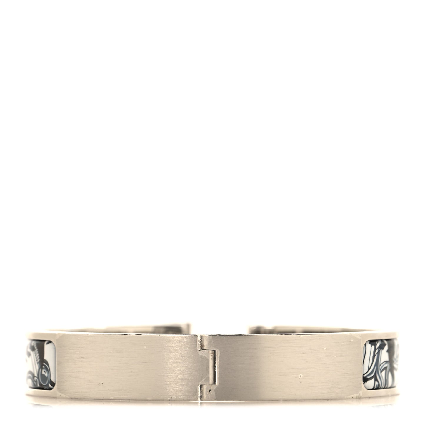 Enamel Narrow Print Imprime Panoplie Grand Classique Clic Clac HH Bracelet GM White