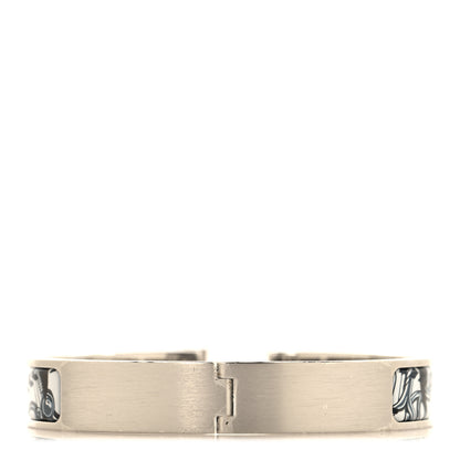 Hermes Enamel Narrow Print Imprime Panoplie Grand Classique Clic Clac HH Bracelet GM White 3 of 4