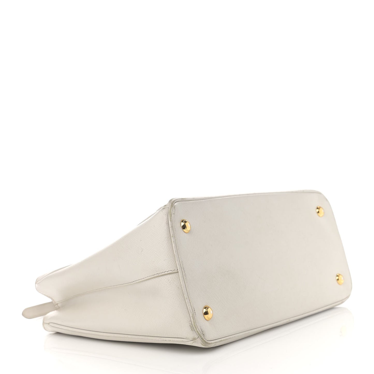 Saffiano Medium Galleria Double Zip Tote Bianco
