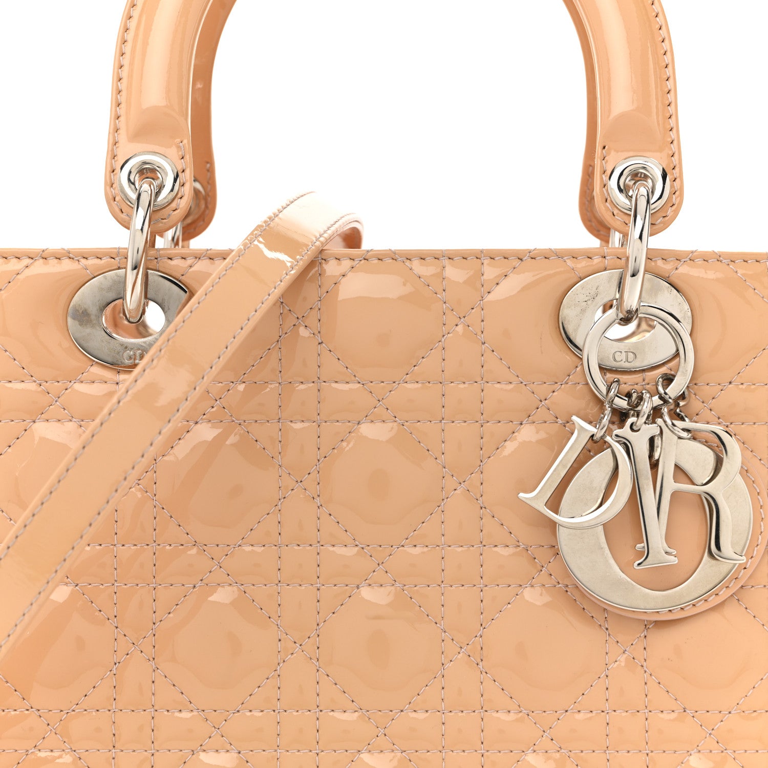 Christian Dior Patent Cannage Medium Lady Dior Beige 8 of 15