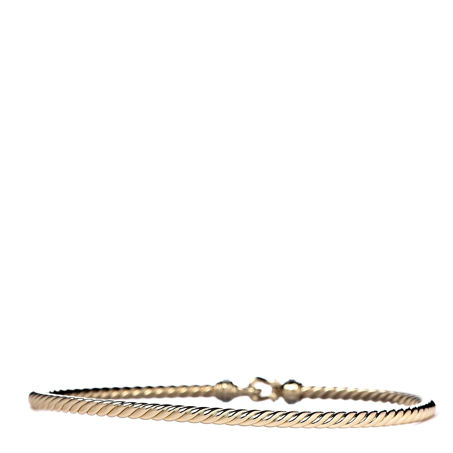 David Yurman 18K Yellow Gold Diamond 2.6mm Cable Collectibles Buckle Bracelet 3 of 4