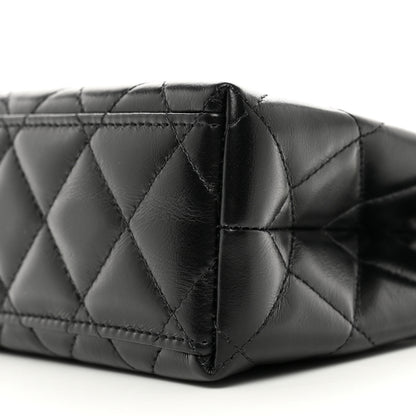 Chanel Shiny Aged Calfskin Quilted Nano Kelly Shopper Black 10 of 10