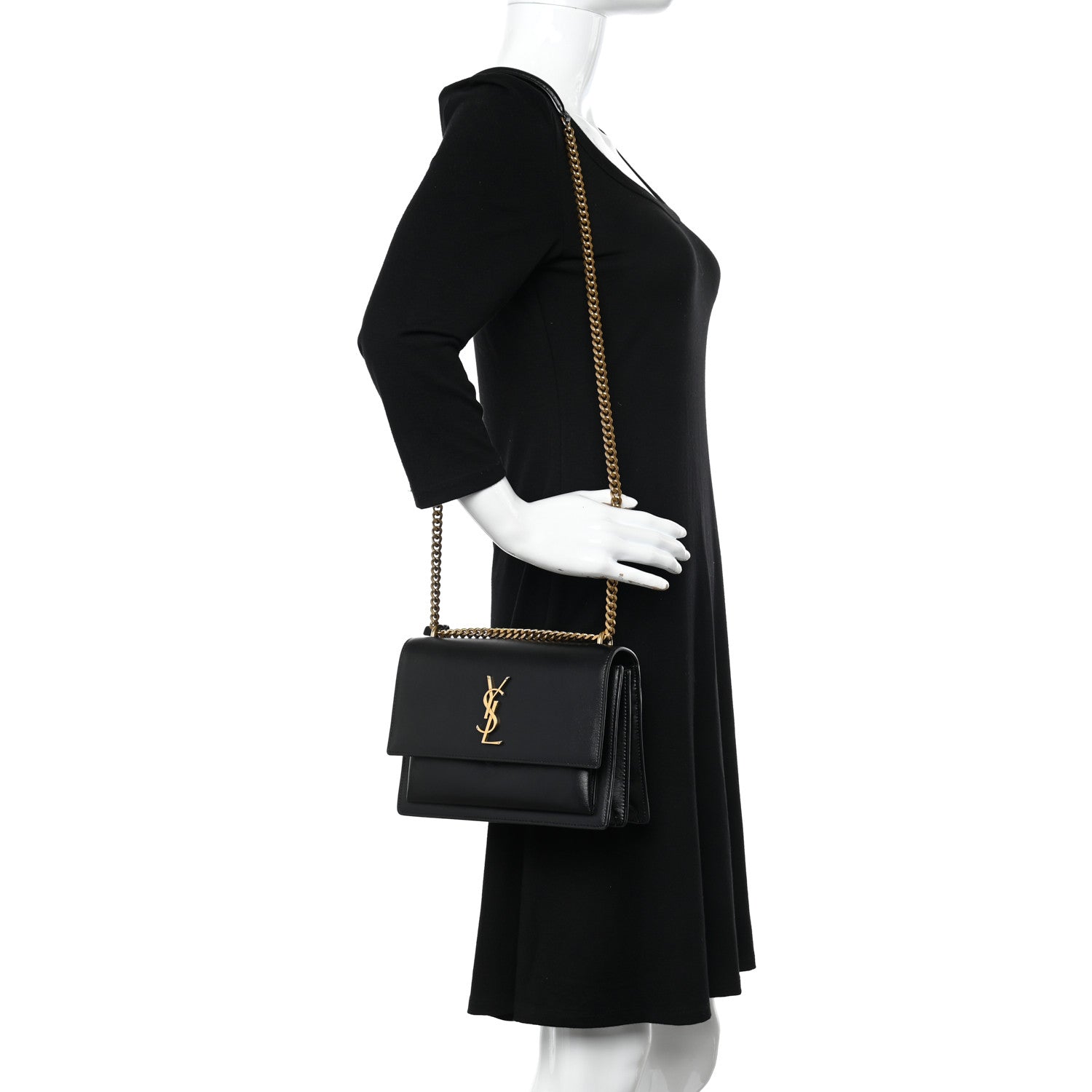Saint Laurent Calfskin Medium Monogram Sunset Black 2 of 17
