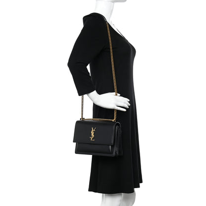 Saint Laurent Calfskin Medium Monogram Sunset Black 2 of 17
