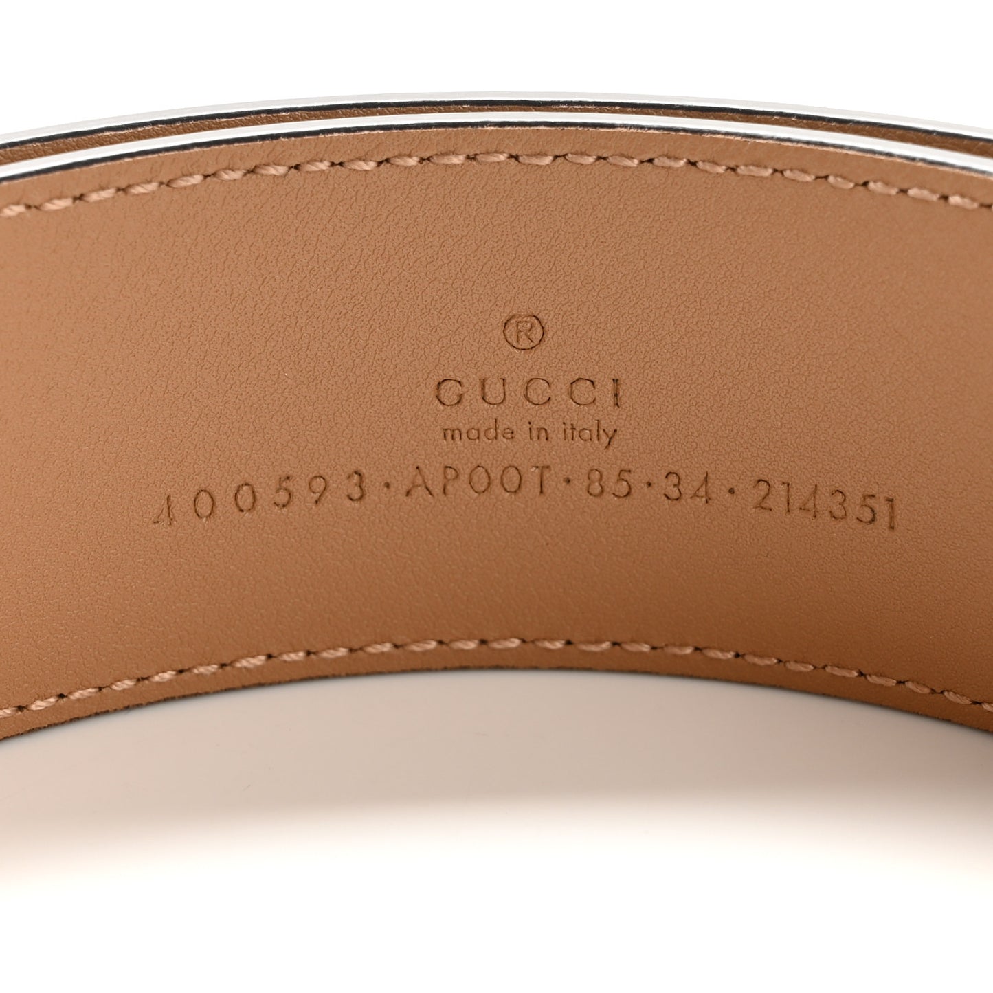 Calfskin Double G 40mm Belt 85 34 Porcelain Rose