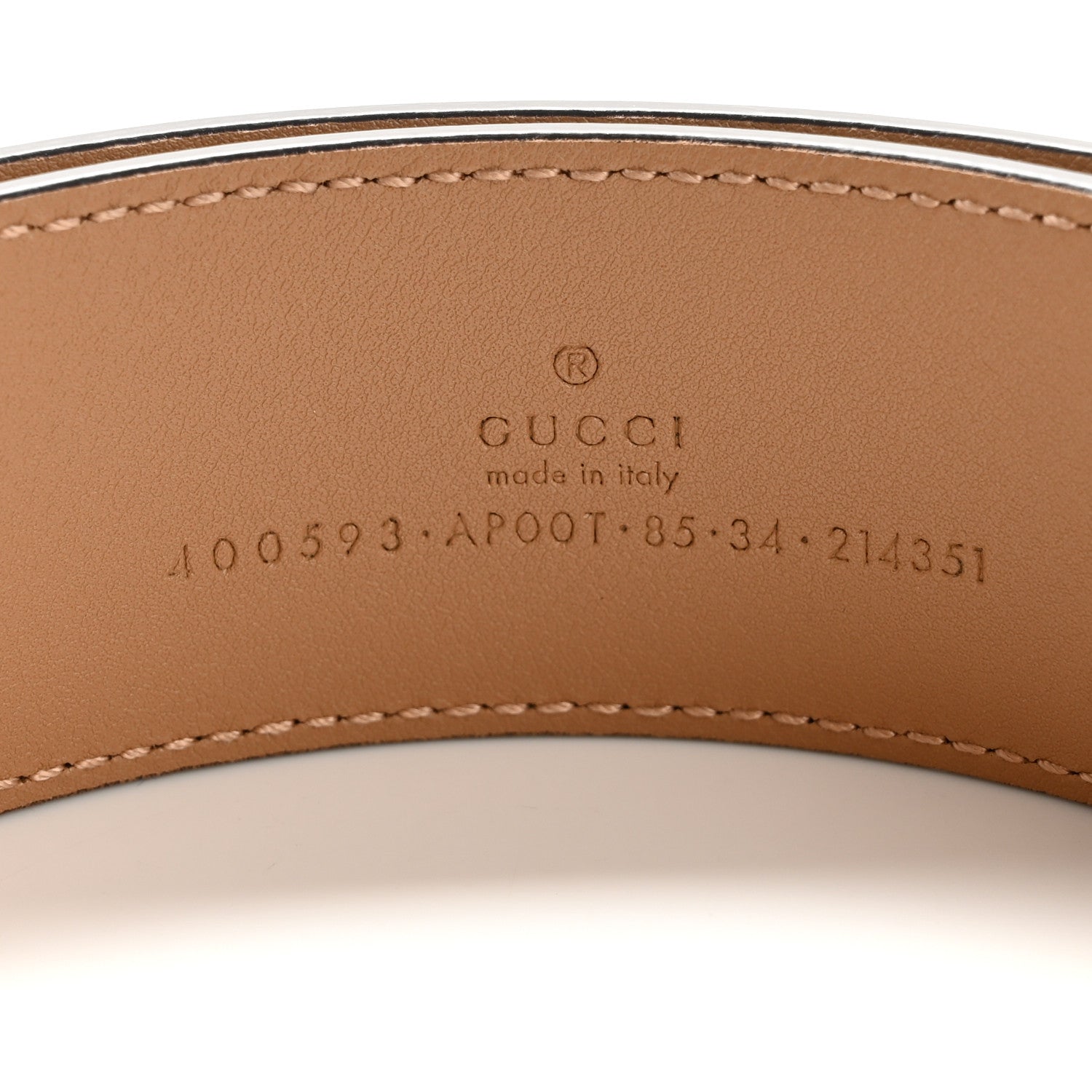 Gucci Calfskin Double G 40mm Belt 85 34 Porcelain Rose 5 of 7