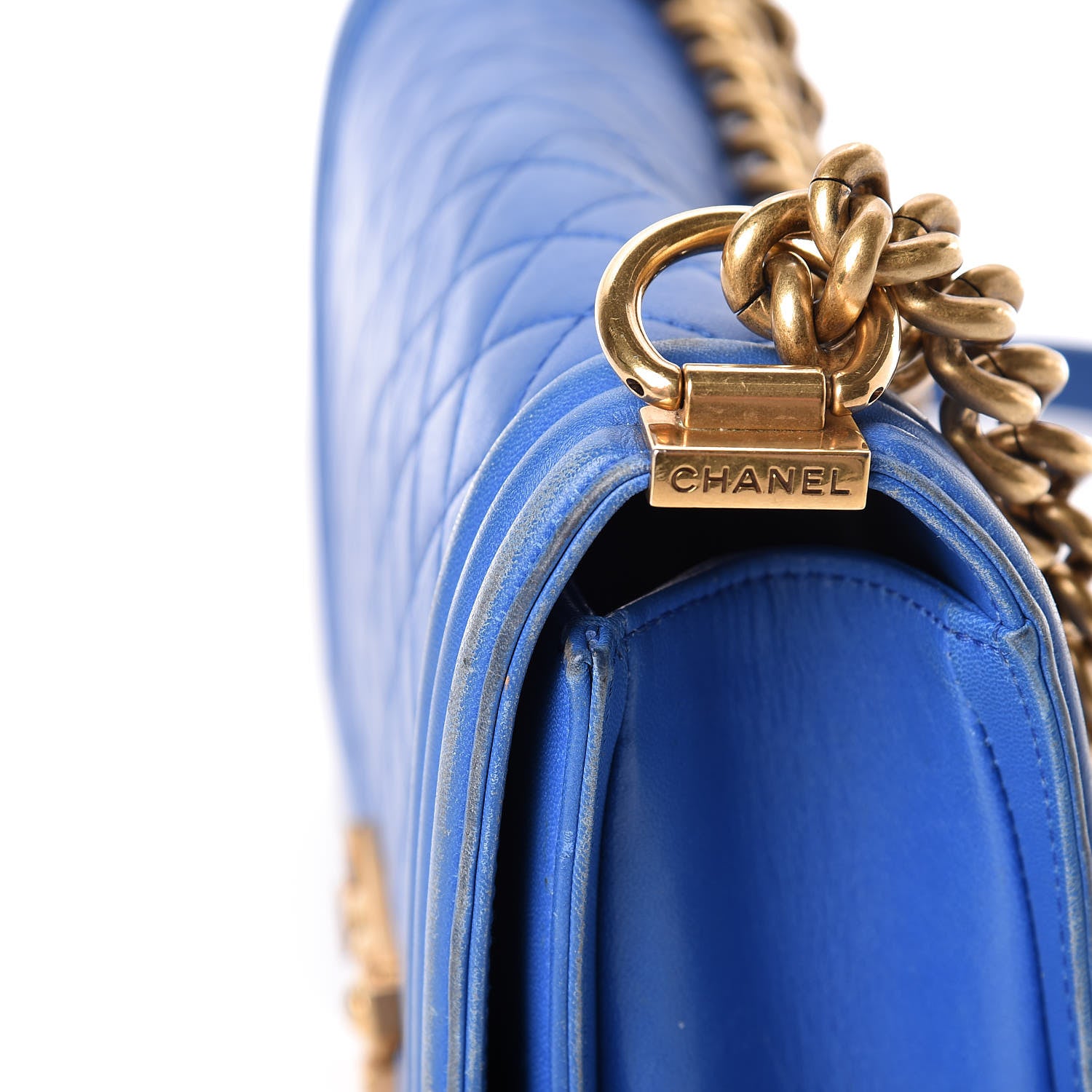 Chanel Lambskin Quilted Medium Boy Flap Blue 26 of 31
