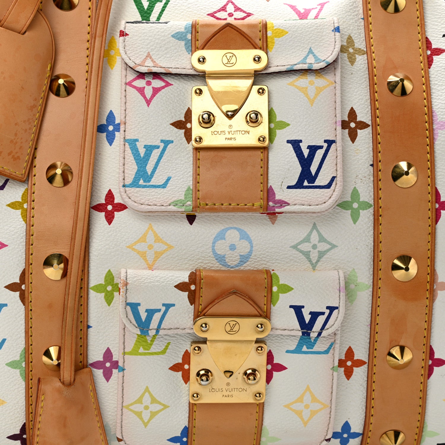 Louis Vuitton Monogram Multicolor Keepall 45 White 7 of 19