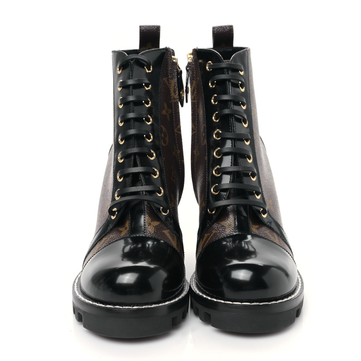 Louis Vuitton Patent Calfskin Monogram Star Trail Ankle Boots 40.5 Black 2 of 6
