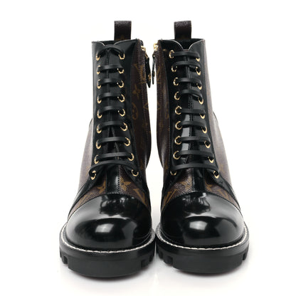 Louis Vuitton Patent Calfskin Monogram Star Trail Ankle Boots 40.5 Black 2 of 6