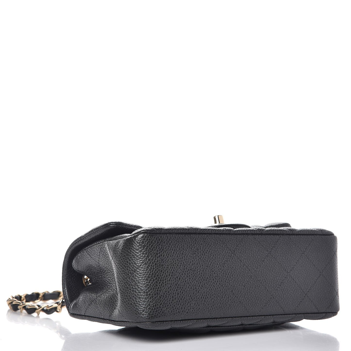 Caviar Quilted Mini Rectangular Flap Dark Grey